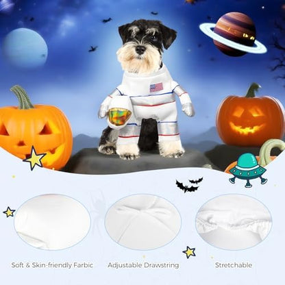 DELIFUR Dog Halloween Astronaut Costume - Pet Dress Up Spacesuit Funny Apparel Uniform Adjustable Cosplay Outfit for Cat and Small Dog (Astronaut, X-Small) - Image 3