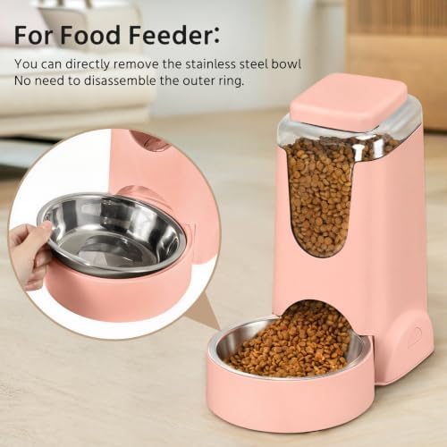 WyfKyd Auto Cat Feeder and Dog Water Dispenser with Stainless Steel Bowl