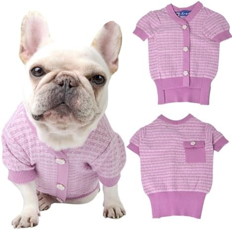 Pink famle Soft Rabbit Cashmere core-Spun Knit Pet Sweater for Small Dog and Medium Dogs – Soft Stretchy and Stylish Winter Apparel for Pets – Fits Pets 10-30 lbs by Lamiaraga