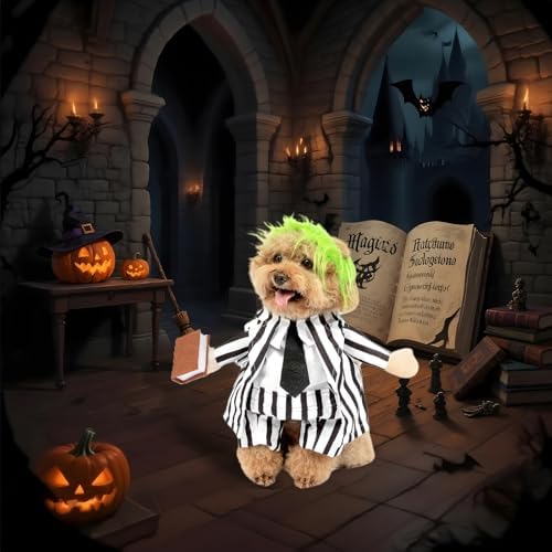 DELIFUR Dog Halloween Funny Costume - Pet Adorable Fantacy Clothes Cat Cosplay Apparel Dress Up for Medium Dog Funny Outfit Adjustable (Suit, Large) - Image 5