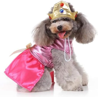 Princess Dog Costume Pink Princess Dress Halloween Queen Cosplay Costume by Coppthinktu