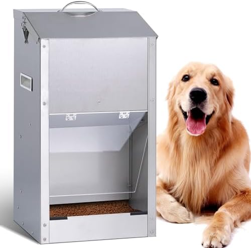 Automatic Dog Feeder Large Breed Outdoor, Stainless Steel Material