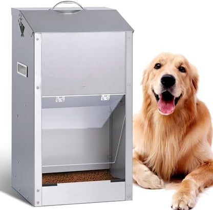 Automatic Dog Feeder Large Breed Outdoor, Stainless Steel Material