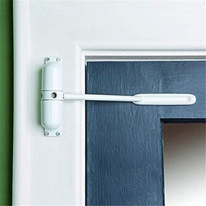 Door Closer Automatic Safety Spring Door Closer – Easy to Install to Convert Hinged Doors to Self-Closing– White