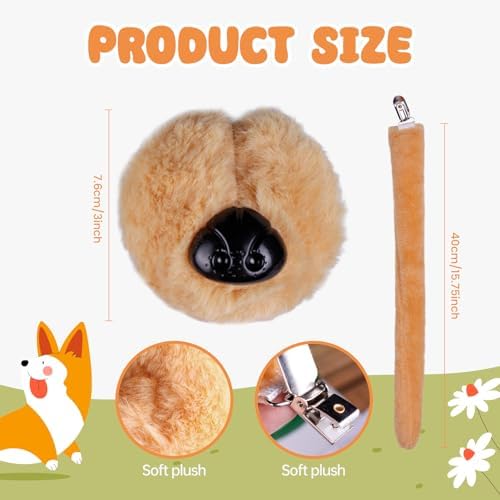 Dog Hero Hat Costume Kit, Include Dog Ears Cap, Dog Nose for Kids Men Women Halloween Cosplay Back to School Dress Up Blue - Image 3