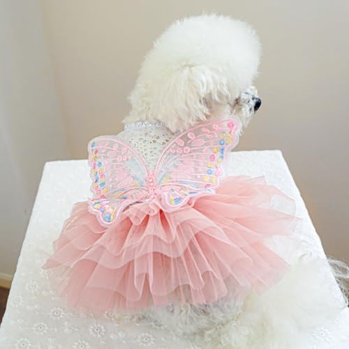 Fashion Sweet Puppy Dog Blingbling Princess Skirt Pet Dog Lace Cake Camisole Tutu Dress B-Pink L - Image 7