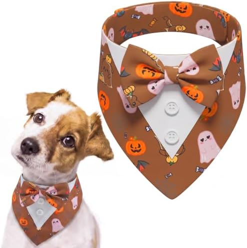 FUAMEY Dog Tuxedo, Funny Halloween Bandana with Bow Tie Large Dog Costume by FUAMEY