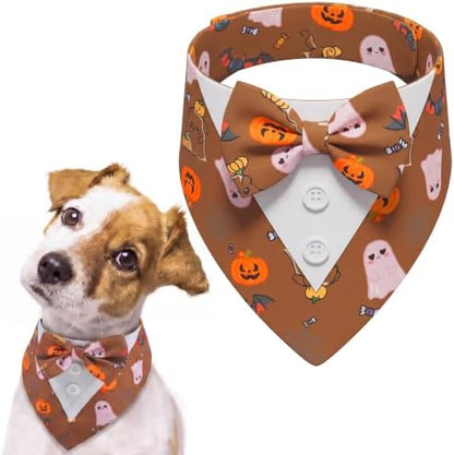 FUAMEY Dog Tuxedo, Funny Halloween Bandana with Bow Tie Large Dog Costume by FUAMEY