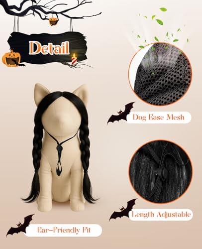 Swooflia Gothic Halloween Dog Wig for Large Medium Breed Dogs - Image 2