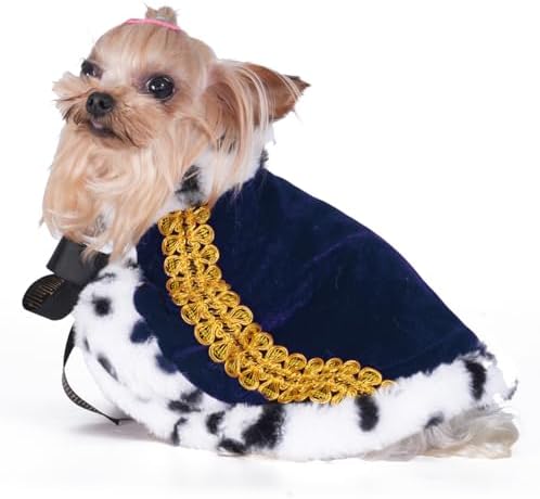 Lovelyshop Royal Velvet Pet Cloak with Fur Trim for Cats & Dogs, Blue, XS by Lovelyshop