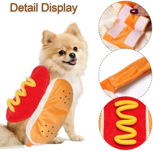 hoyuwak Hot Dog Pet Costume Funny Cute Food Hot Dog Costume - Image 5