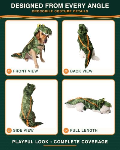 Alligator Dog Costume - Funny Dog Costume, Halloween Dog Crocodile Costume for Small Medium Large Dogs, Funny Cosplay Dress - Dress Your Dogs Like a Croc, Medium - Image 4