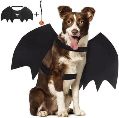Vivifying Bat Wings for Dog, Adjustable Halloween Pet Bat Costume with Bell for Medium Large Dogs Party Decoration and Cosplay (Large, Black) by Vivifying