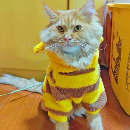 ANIAC Pet Hoodie Cat Rabbit Outfit with Bunny Ears Cute Sweatshirt Spring and Autumn Puppy Knitted Sweater Kitty Soft Knitwear (Yellow, X-Large) - Image 2