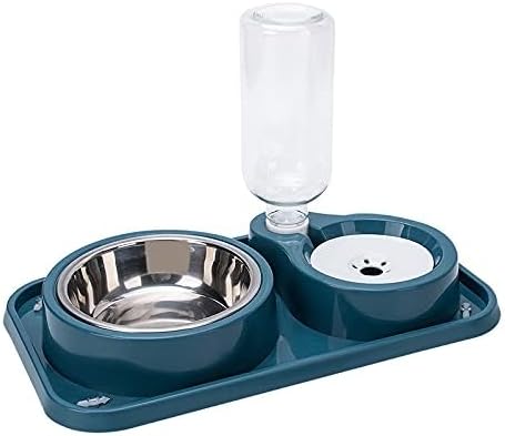 Love Dream Double Dog Cat Bowls, Anti-Slip Pet Food and Water Bowl Set