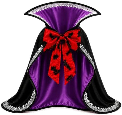 Halloween Dog & Cat Vampire Cape Costume, Satin-Look Pet Vampire Cloak with Bat Bow Tie and Stand-Up Collar, Adjustable Costume for Small, Medium, Large Dogs and Cats by Dvobez