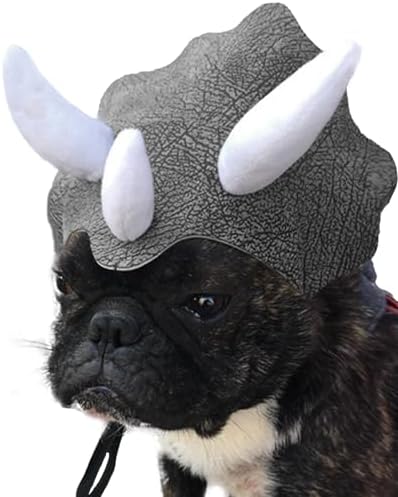 Dog Triceratops Dinosaur Hat Halloween Costumes Accessory for Dogs Funny Halloween Christmas Party Cosplay Accessory by Unknown