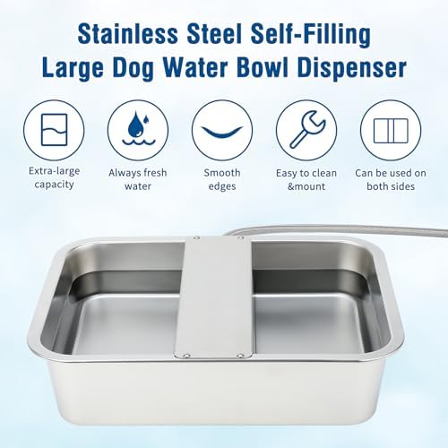 BWOGUE 5 Gal Automatic Dog Water Dispenser, Stainless Steel Bowl for Dogs
