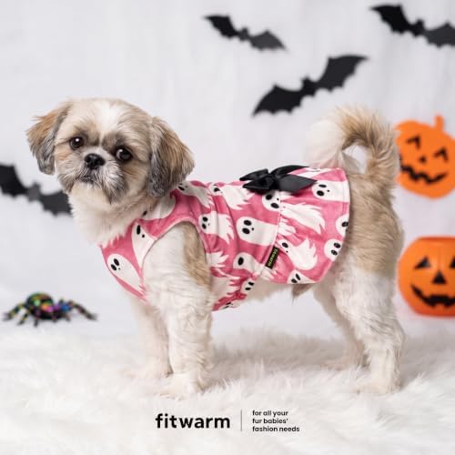 Fitwarm Halloween Ghost Dog Dress, Funny Dog Halloween Costumes, Doggy Clothes for Small Dogs Girl, Pet Apparel, Pink, White, Black, XXS - Image 4