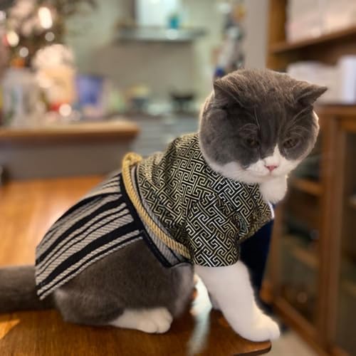 Samurai Pet Costume for French Bulldog, Funny Samurai Outfit, Dog & Cat Party Clothes, Halloween Cosplay (L, Black) - Image 6