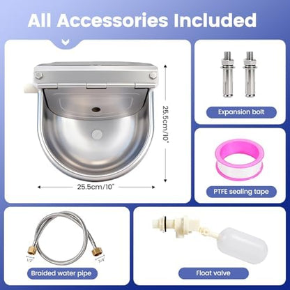 Automatic Dog Water Bowl Dispenser Outdoor, Wall Mountable