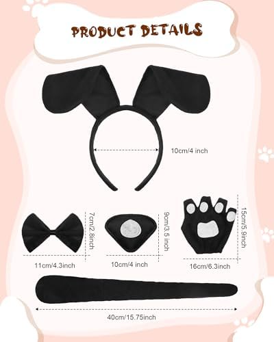 Syhood Puppy Dog Costume Set for Halloween Carnival - Image 2