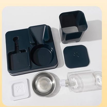Automatic Pet Feeders and Water Dispenser, Small Pet Feeder and Waterer, with Removable Stainless Steel Bowl, for Cats & Dogs