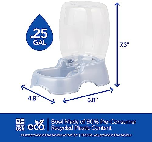 Petmate Pet Cafe Water Dispenser, XS, 0.25 GAL, Pearl Ash Blue, 7.3in