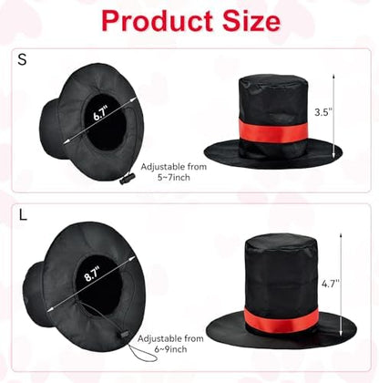 Valentine’s Day Heart Pattern Dog Adjustable Tuxedo Pet Paw Pattern Puppy Collar with Black Top Hat Love-Themed Pet Costume Set for Cats Puppy Dog L - Image 5