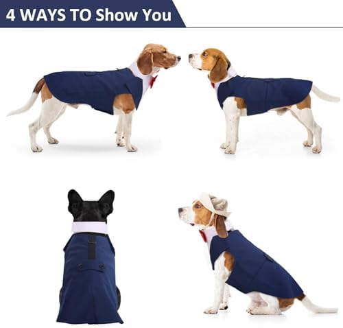 Dog Tuxedo for Medium Dogs, Dog Suit and Bandana Set, Dog Costume Outfit - Image 3