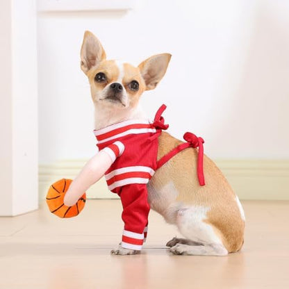 Dog Basketball Player Costume, Pet Halloween Costume Adjustable Funny Cosplay Sports Outfit Cosplay Clothes for Small Medium Dog - Image 3