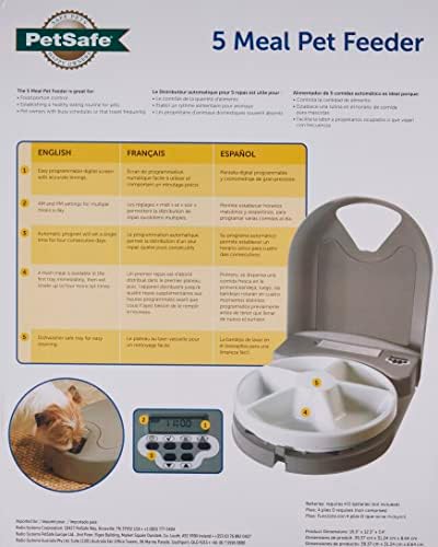 PetSafe Automatic Dog Feeder, 5 Meals, 40 oz Capacity, Plastic, for Dry Food, Multiple Pets (Pack of 2)