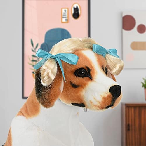 Funny Dog Cat Cosplay Wig, Pet Wigs for Halloween, Christmas, Parties, Festivals, Dog Wigs for Small Medium and Large Dogs(Golden Braid) - Image 6