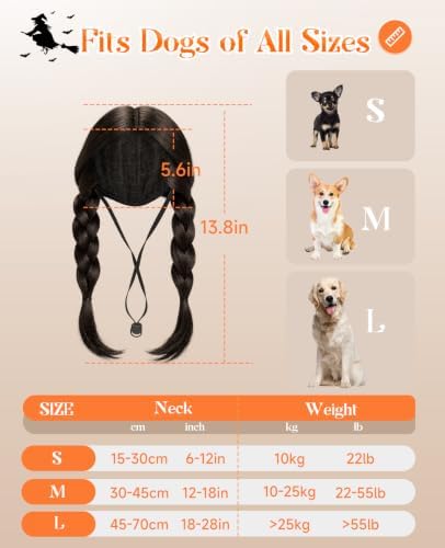 Swooflia Gothic Halloween Dog Wig for Large Medium Breed Dogs - Image 6