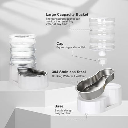 RIZZARI 4L Gravity Cat Water Dispenser: Filter-Free Compact Home Use