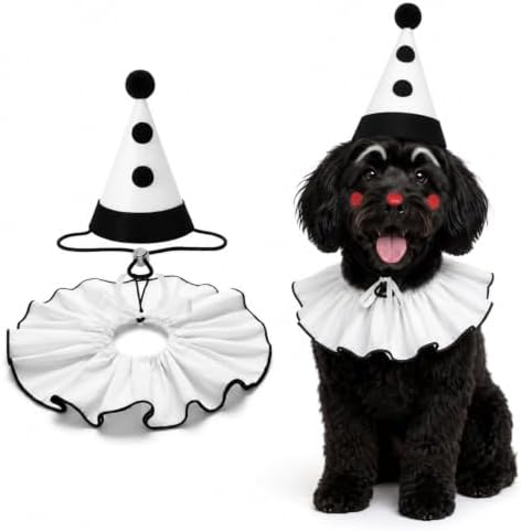 Tallew Halloween Dog Costume Clown Ghost Set for Small Medium Large Pet by Tallew
