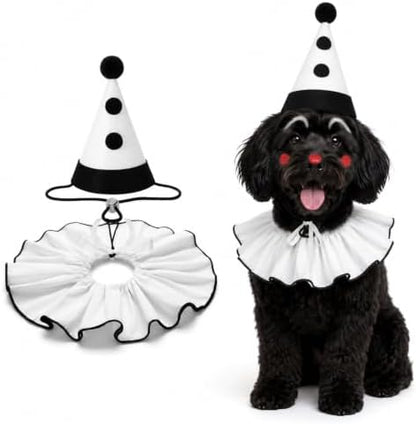 Tallew Halloween Dog Costume Clown Ghost Set for Small Medium Large Pet by Tallew