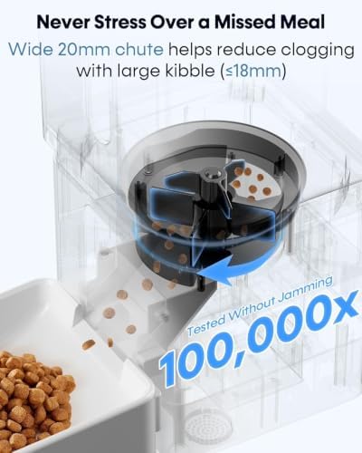 12L Automatic Dog Feeder with Camera for Large Dogs, WiFi App Control, 2-Way Audio