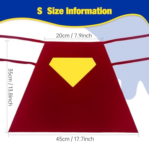 Red Hero Dog and Cat Costume Cape for Halloween and Parties (Small) - Image 3