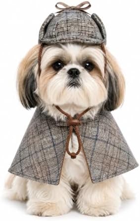 2 Pcs Small Dog Halloween Detective Costume, Party Outfit by Unknown