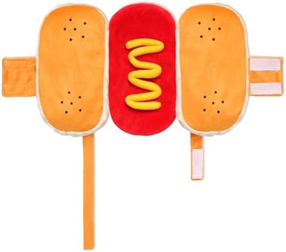 Pet Hot Dog Costume Funny Food Halloween Costume for Small Dog Cats - Image 2