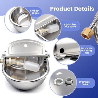 Automatic Dog Water Bowl Dispenser Outdoor, Wall Mountable