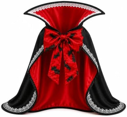 Halloween Dog & Cat Vampire Cape Costume, Satin-Look Pet Vampire Cloak with Bat Bow Tie and Stand-Up Collar, Adjustable Costume for Small, Medium, Large Dogs and Cats by Dvobez
