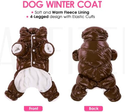 AOFITEE Dog Winter Coat Waterproof Dog Jacket Warm Fullbody Dogs Snowsuit - Image 3