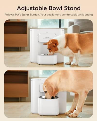 Dokoo Automatic Dog Feeder for Large Breeds, 15L/63 Cups Vacuum-Sealed Airtight Auto Pet Feeder for Dry Food, Timed Feeding, Anti-Clog Dispenser 2-22mm Kibble, Voice Recorder, Stainless Steel Bowl