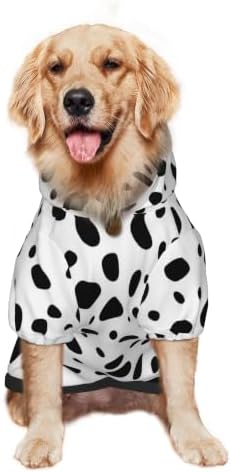 Cute Dalmatian Dog Costume, Animal Dalmatian Print Pet Clothes for Halloween Cosplay Puppy Winter Sweatshirt Warm Sweater Coat Jacket XXL - Image 3