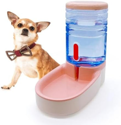 kathson Gravity Dog Food Dispenser Automatic Cat Feeding Food Station 1 Gallon Large Capacity Puppy Food Bowl for Small and Medium Dogs Cats Pink