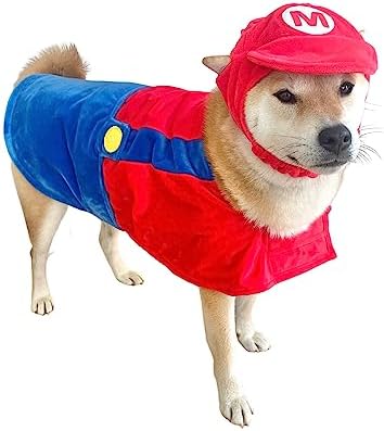ComfyCamper Hat and Suspenders Dog Costume - X Large Medium Small Lab Star Space Cosplay Halloween Costumes, Large, Red - Image 3
