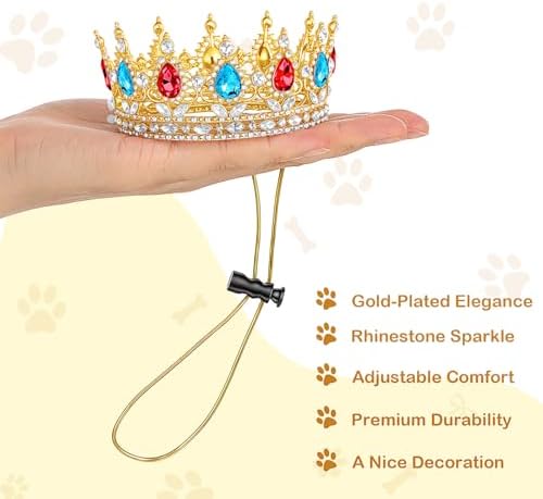 Abbylike Halloween Dog Princess Crown Queen Costume for Pet Cat, M - Image 3