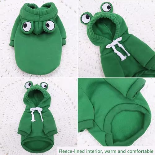Pet Clothes Dog Hoodies Warm Sweatshirt Coat Frog Shape Conjoined Costumes for Spring Autumn Winter French Bulldog Poodle - Image 3